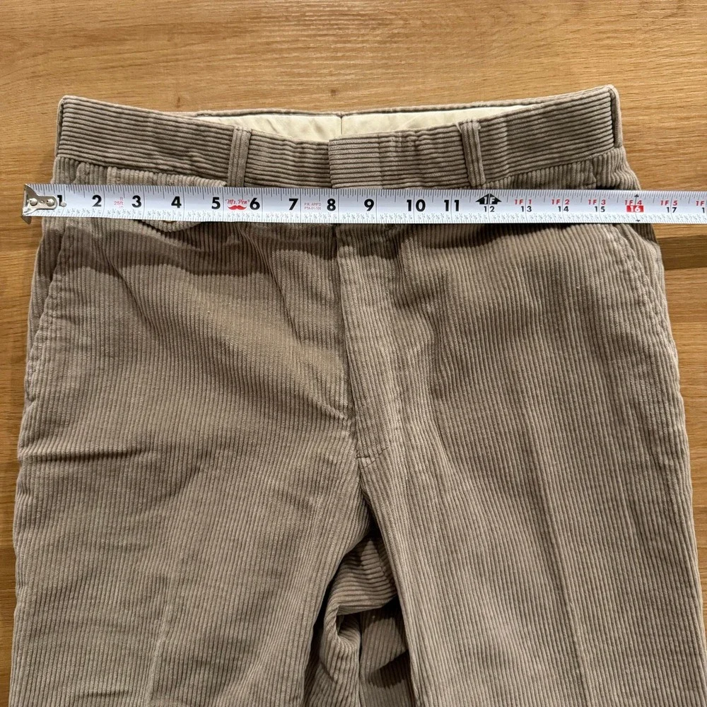 Vintage‎ Lands' End Tan Corduroy High Waisted Straight Pants Made in USA 30x31